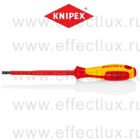 KNIPEX Серия 98 Отвёртка VDE шлицевая плоская SL 5.5x1.0x125 мм., длина 232 мм., диэлектрическая KN-982055