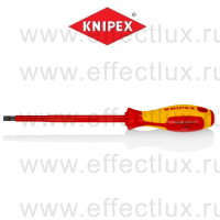 KNIPEX Серия 98 Отвёртка VDE шлицевая плоская SL 6.5x1.2x125 мм., длина 262 мм., диэлектрическая KN-982065