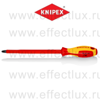 KNIPEX Серия 98 Отвёртка VDE Pozidriv PZ4 x 200 мм., длина 320 мм., диэлектрическая KN-982504