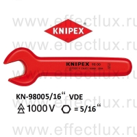 KNIPEX Серия VDE Ключ гаечный рожковый односторонний дюймовый 5/16" KN-98005/16"