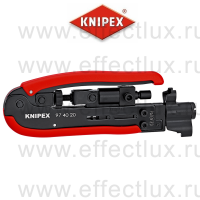KNIPEX Инструмент компрессионный для штекеров F/BRC/RCA на коаксиальный кабель RG 59/6/11, 175 мм. KN-974020SB