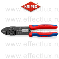 KNIPEX Пресс-клещи, 3 гнезда, неизолированные кабельные наконечники и штекеры: 0.5-6.0 мм², длина 230 мм. KN-9721215C