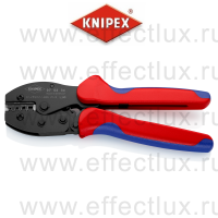 KNIPEX PreciForce® Пресс-клещи, 4 гнезда, штекеры открытые неизолированные 2.8/4.8 мм, 0.1-2.5 мм², длина 220 мм. KN-975234