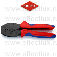 KNIPEX PreciForce® Пресс-клещи, 3 гнезда, штекеры открытые неизолированные 4.8/6.3 мм, 0.5-6.0 мм², длина 220 мм. KN-975235