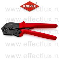 KNIPEX Пресс-клещи, 3 гнезда, штекеры открытые неизолированные 4.8/6.3 мм., 0.5-6.0 мм², длина 250 мм. KN-975205