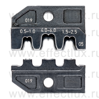 KNIPEX Плашка опрессовочная: штекеры открытые неизолированные 4.8/6.3 мм., 0.5-6.0 мм², 3 гнезда KN-974905