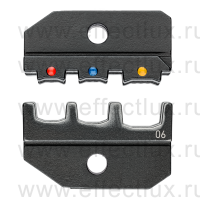 KNIPEX Плашка опрессовочная: изолированные кабельные наконечники, штекеры, 0.5 -6.0 мм², 3 гнезда KN-974906