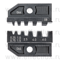 KNIPEX Плашка опрессовочная: изолированные и неизолированные контактные гильзы, 0.25 -6.0 мм², 5 гнёзд KN-974908