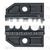 KNIPEX Плашка опрессовочная: неизолированные кабельные наконечники DIN 46 234/235/341/267, 0.5-10 мм², 4 гнезда KN-974914