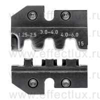 KNIPEX Плашка опрессовочная: неизолированные кабельные наконечники DIN 46346 A/46247, 1.25-2.5/3-6 мм², 2 гнезда KN-974915