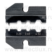 KNIPEX Плашка опрессовочная: штекеры для оптоволокна, Telegärtner, Ø 3.25/3.65/4.52 мм, 3 гнезда KN-974982