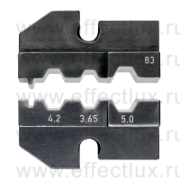 KNIPEX Плашка опрессовочная: штекеры для оптоволокна, FSMA/ST/SC + STSC/K, Ø 3.65/4.2/5.0 мм, 3 гнезда KN-974983