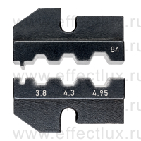 KNIPEX Плашка опрессовочная: штекеры для оптоволокна, Huber/Suhner, Ø 3.8/4.3/4.95 мм, 3 гнезда KN-974984