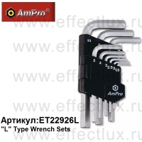 AmPro Набор Г-образных шестигранных ключей, 9 предметов (1.5-10 мм) ET22926L