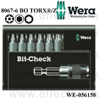 WERA Насадки (набор) +держатель Bit-Check 8067-6 BO TORX®/Z WE-056158