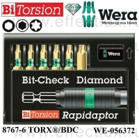 WERA Насадки (набор) +держатель Bit-Check – Rapidaptor 8767-6 TORX®/BDC WE-056372