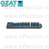 SET-08-01 Набор ударных торцевых шестигранных головок 1/2" на клипсе 10-19 мм, 10 предметов