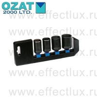 SET-025 Набор ударных торцевых шестигранных головок 1/2" на клипсе 17-26 мм. для извлечения болтов с повреждёнными гранями, 4 предмета