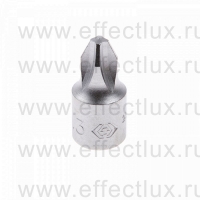 201103X Торцевая головка 1/4" с отвёрточной вставкой для винтов с крестовым шлицем Phillips, PH3, L = 25 мм.