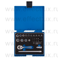 2528MRV Набор торцевых головок с принадлежностями 1/4", шестигранные, 4-14 мм., 29 предметов