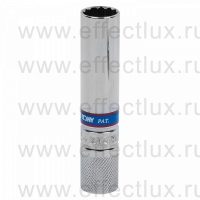 36C014 Головка свечная двенадцатигранная 3/8", 14 мм., L = 90 мм., резиновый фиксатор