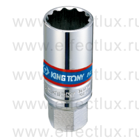 363021 Головка свечная двенадцатигранная 3/8", 20,8 мм., L = 70 мм., резиновый фиксатор