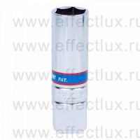 363516 Головка свечная шестигранная 3/8", 16 мм., L = 70 мм., резиновый фиксатор