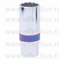 463021R Головка торцевая свечная двенадцатигранная 1/2", 21 мм., L = 70 мм., резиновый фиксатор