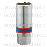 463521R Головка торцевая свечная шестигранная 1/2", 21 мм., L = 70 мм., резиновый фиксатор