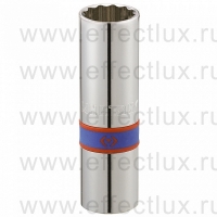 463016R Головка торцевая свечная двенадцатигранная 1/2", 16 мм., L = 70 мм., резиновый фиксатор