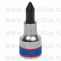 402102 Торцевая головка 1/2" с отвёрточной вставкой для винтов с крестовым шлицем Phillips, PH2, L = 60 мм.