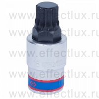 402618 Торцевая головка 1/2", с отвёрточной вставкой для винтов с внутренним Spline профилем, M18, L = 60 мм.