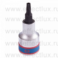 402727 Торцевая головка 1/2" с отвёрточной вставкой для винтов с внутренним TORX® профилем с отверстием, T27, L = 60 мм.