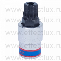 402B18 Специальная торцевая головка 1/2" с отвёрточной вставкой для винтов с внутренним Spline профилем, M18, L = 66 мм., с отверстием