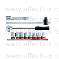 4311MR Набор шестигранных торцевых головок 1/2", 10-19 мм., 11 предметов