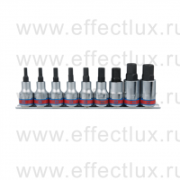 4110SR10 Набор торцевых головок с отвёрточными насадками Hex, 1/2", 3/16"-5/8", 9 предметов