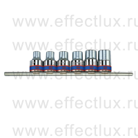 4106PR Набор торцевых головок 1/2", TORX Е-стандарт, E10-E20, 6 предметов
