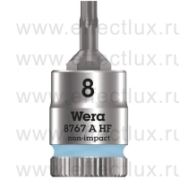 WERA 8767 A HF TORX® Торцевая головка с отвёрточной вставкой Zyklop с приводом 1/4", с фиксирующей функцией, размер: TX 8 WE-003360