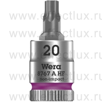 WERA 8767 A HF TORX® Торцевая головка с отвёрточной вставкой Zyklop с приводом 1/4", с фиксирующей функцией, размер: TX 20 WE-003364