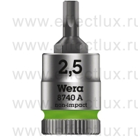 WERA 8740 A Торцевая головка для винтов с внутренним шестигранником Zyklop с приводом 1/4", размер: 2.5 мм. WE-003331