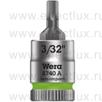 WERA 8740 A Торцевая головка для винтов с внутренним шестигранником Zyklop с приводом 1/4", размер: 3/32" WE-003381