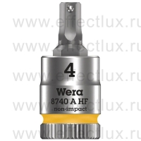 WERA 8740 A HF Торцевая головка для винтов с внутренним шестигранником Zyklop с приводом 1/4", с фиксирующей функцией, размер: 4 мм. WE-003333