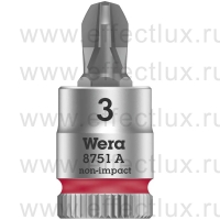WERA 8751 A Phillips Торцевая головка с отвёрточной вставкой Zyklop с приводом 1/4", размер: PH 3 WE-003352