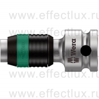 WERA 8784 B1 Zyklop Переходник с квадрата на шестигранник, 1/4" C6.3 и E6.3 x DR 3/8" x 44 мм, с быстро-зажимным патроном WE-003590