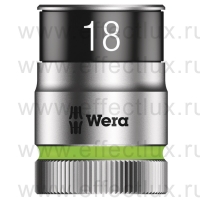 WERA 8790 HMC HF Торцевая головка для трещотки Zyklop 1/2", с фиксирующей функцией, размер: 18 мм. WE-003738