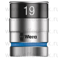 WERA 8790 HMC HF Торцевая головка для трещотки Zyklop 1/2", с фиксирующей функцией, размер: 19 мм. WE-003739