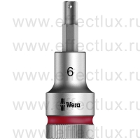 WERA 8740 C HF Торцевая головка для винтов с внутренним шестигранником Zyklop с приводом 1/2", с фиксирующей функцией, размер: 6х60 мм. WE-003822