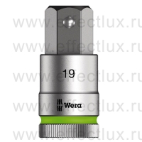 WERA 8740 C HF Торцевая головка для винтов с внутренним шестигранником Zyklop с приводом 1/2", с фиксирующей функцией, размер: 19х60 мм. WE-003829