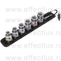 WERA Belt C 1 Набор торцевых головок Zyklop с фиксирующей функцией, 1/2", 7 предметов, 10/13/15/16/17/19 мм. WE-003995