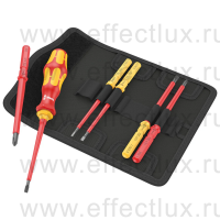WERA Kraftform Kompakt VDE 7 Universal 1 Tool Finder Набор сменных отвёрток-насадок диэлектрических с рукояткой-держателем, 7 предметов WE-006600